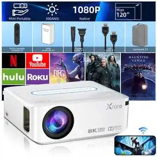 Xnano X1 Native 1080P Projector 4K Android 9.0 BT5.0 350ANSI Dual WiFi Home Cinema Auto Keystone Correction Mini Proyector Peaceful Pleasures Health and Wellness