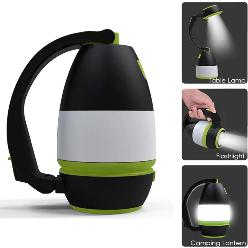 3-in-1 LED Camping Lamp, Desk Light & Flashlight | USB Rechargeable LED Camping Lantern Peaceful Pleasures Health and Wellness