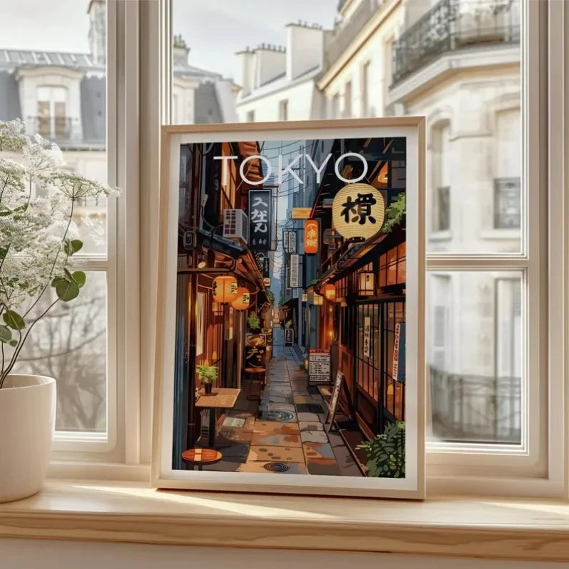 Japanese Anime Tokyo Teahouse Canvas Poster | Ghibli Wall Art Canvas Wall Art Peaceful Pleasures Health and Wellness