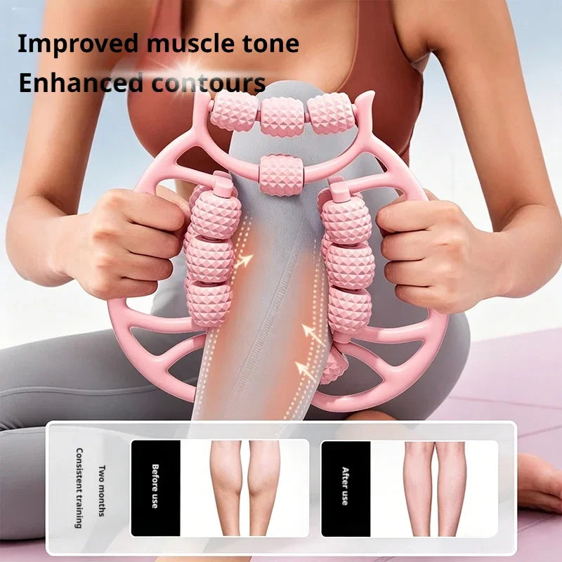 360° Full Wrap Leg Massage Roller Multi Rolling Bead Manual Massager Eliminate Elephant Leg Slimming Tool for Fitness Daily Leg Peaceful Pleasures Health and Wellness