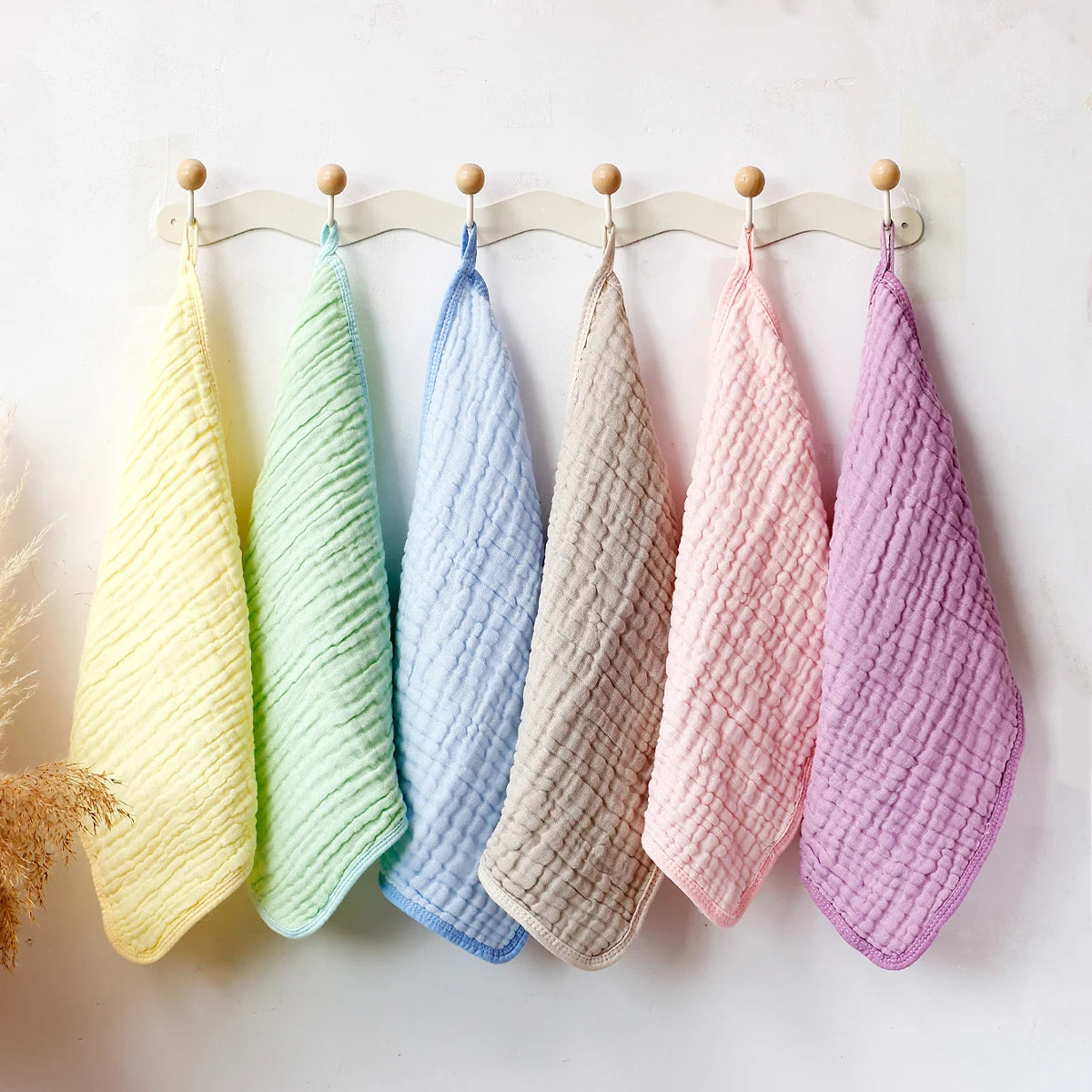 6-Pack 100% Cotton Baby Washcloths – Soft Newborn Face Towels