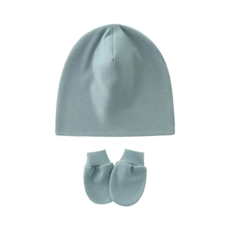 Newborn Baby Hat & Anti-Scratch Gloves Set | Soft Cotton