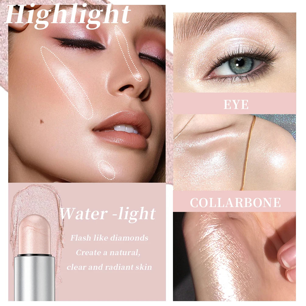 Face Contouring Bronzer Stick Multifunctional Highlighter Brightening Silkworm Blusher Rouge Cream Modify Concealer Pen Makeup Peaceful Pleasures Health and Wellness