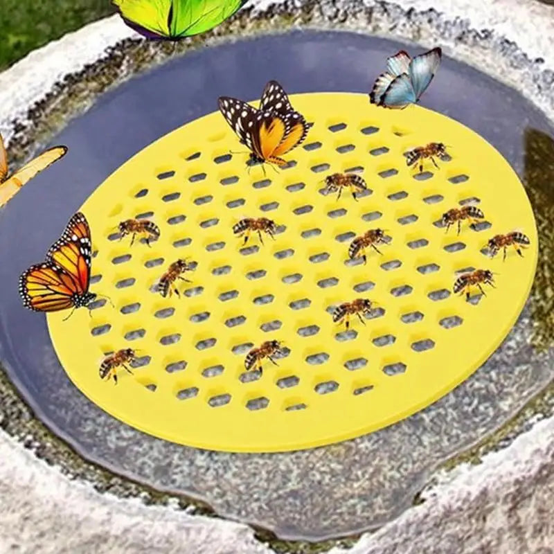 Floating Bee Feeder Island | Honeycomb Pollinator Drinker Tray