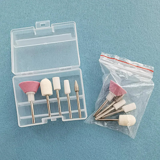 5-Piece Nail Polishing Grinding Heads | Nail Drill Bit Set Nail Drill Bit Set Peaceful Pleasures Health and Wellness