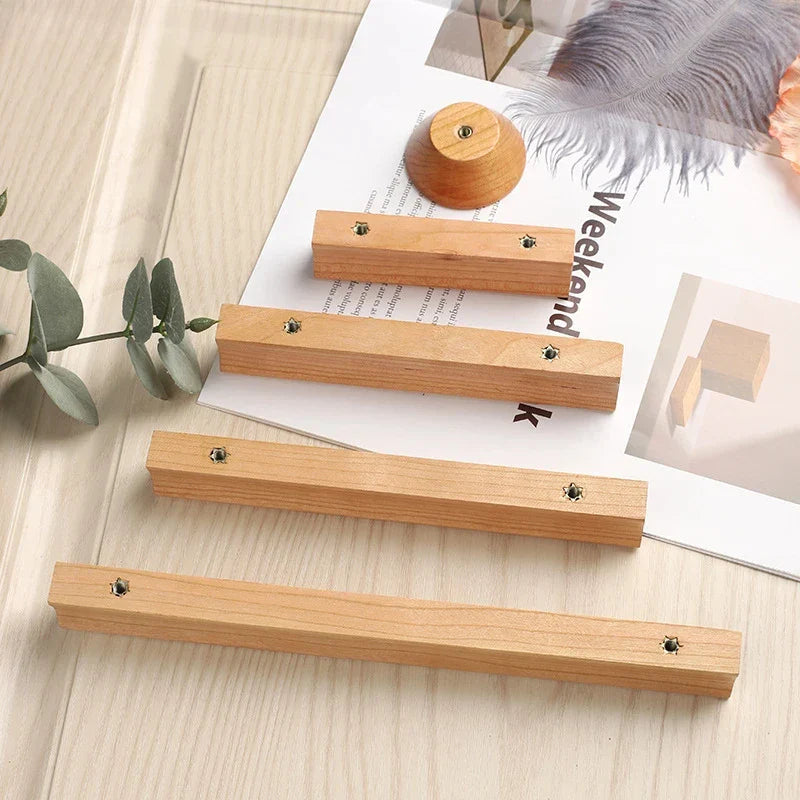 Natural Rubberwood Cabinet Handles & Drawer Knobs | Rural Style