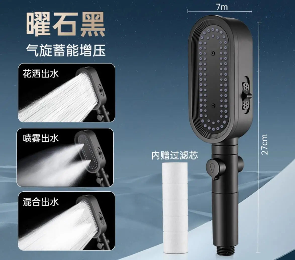 3-Mode High Pressure Handheld Shower Head with Built-In Filter