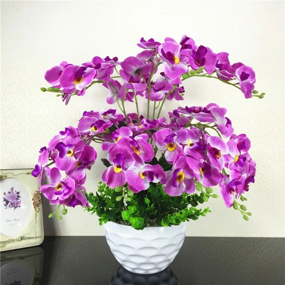 Butterfly Orchid Artificial Flowers Real Touch 7 Forks 3D Orchidea Phalaenopsis Silk Flower Home Wedding Decoration Peaceful Pleasures Health and Wellness