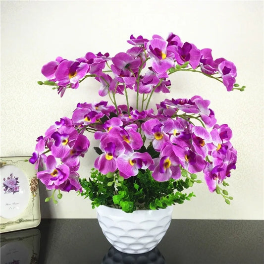 Butterfly Orchid Artificial Flowers Real Touch 7 Forks 3D Orchidea Phalaenopsis Silk Flower Home Wedding Decoration Peaceful Pleasures Health and Wellness