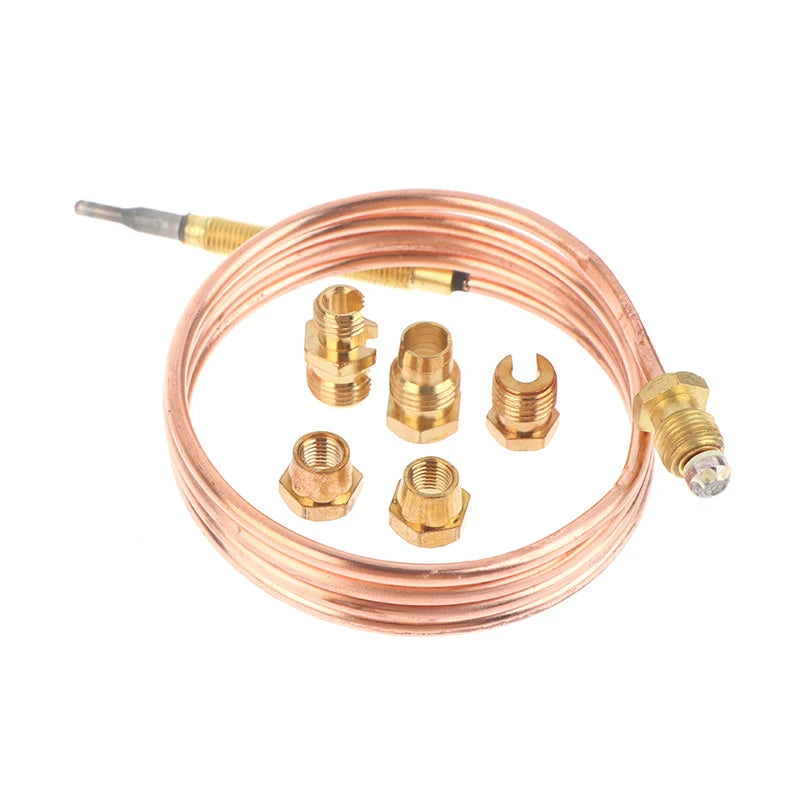 Universal 3.0mv Gas Stove Thermocouple With 5 Nuts Heating Gas Burner Replace Thermocouple Adaptor Gas Stove Parts Replacement Peaceful Pleasures Health and Wellness