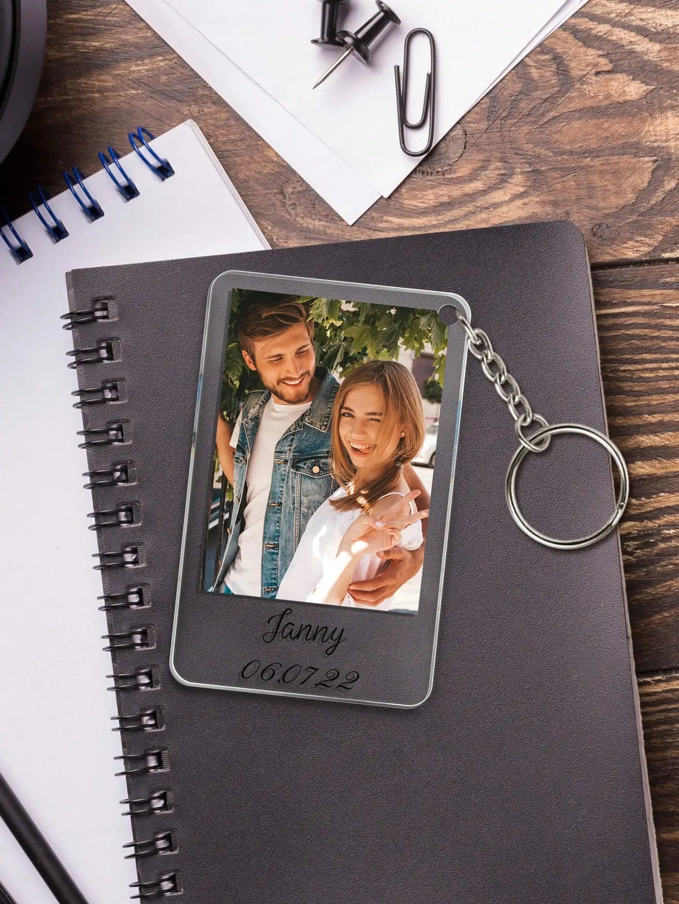 Custom Photo Acrylic Keychain Personalized Picture Text Keychain for Couples Gift Lover Anniversary Birthday Wedding Christmas Peaceful Pleasures Health and Wellness