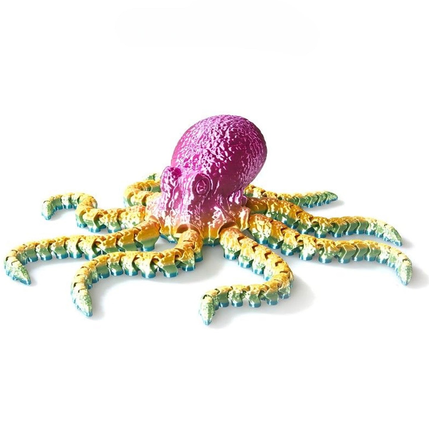 New 19CM 3D Printed Octopus Figurine with Flexible Joints For Home Office Desk Decor Ocean Animal Table Ornament Ideal Gift Toy Peaceful Pleasures Health and Wellness Candy colored silk 19CM