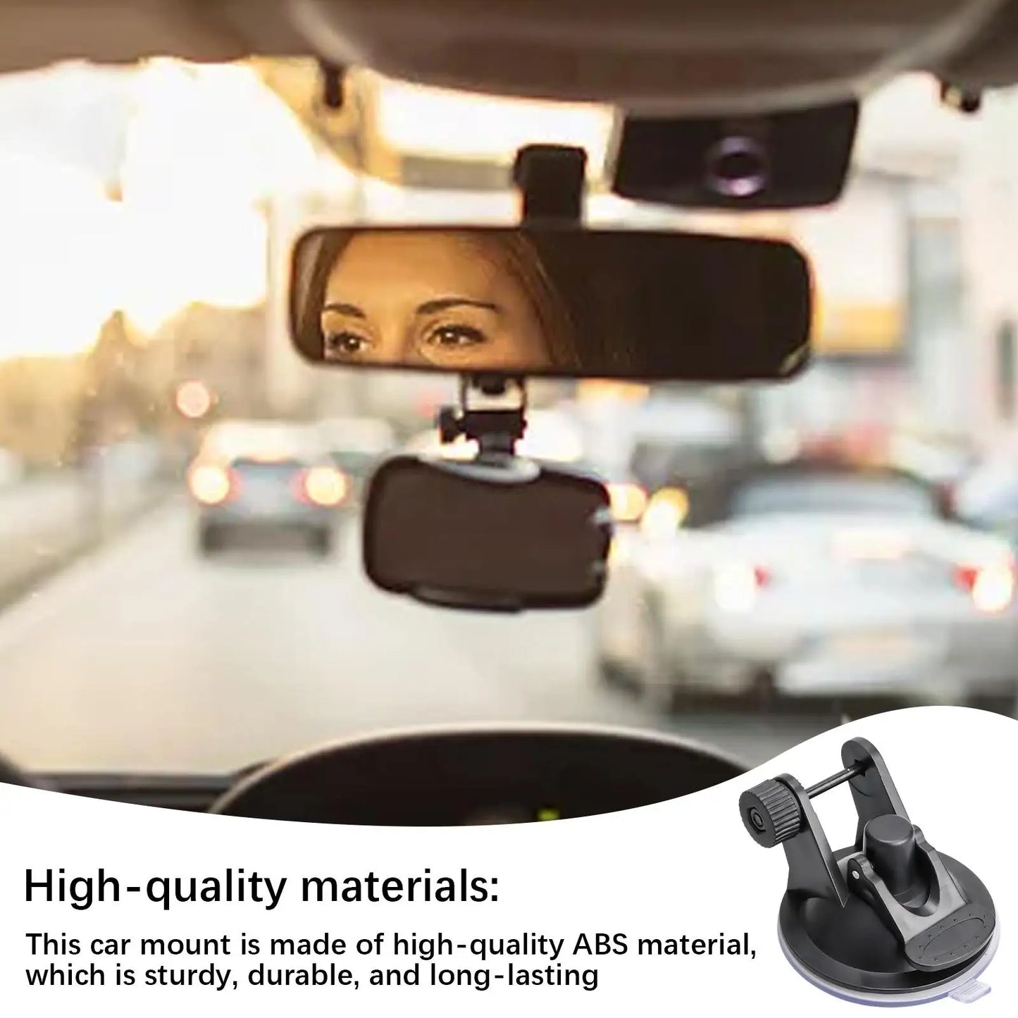 180° Rotating Suction Cup Car Mount for Dash Cam & Camera