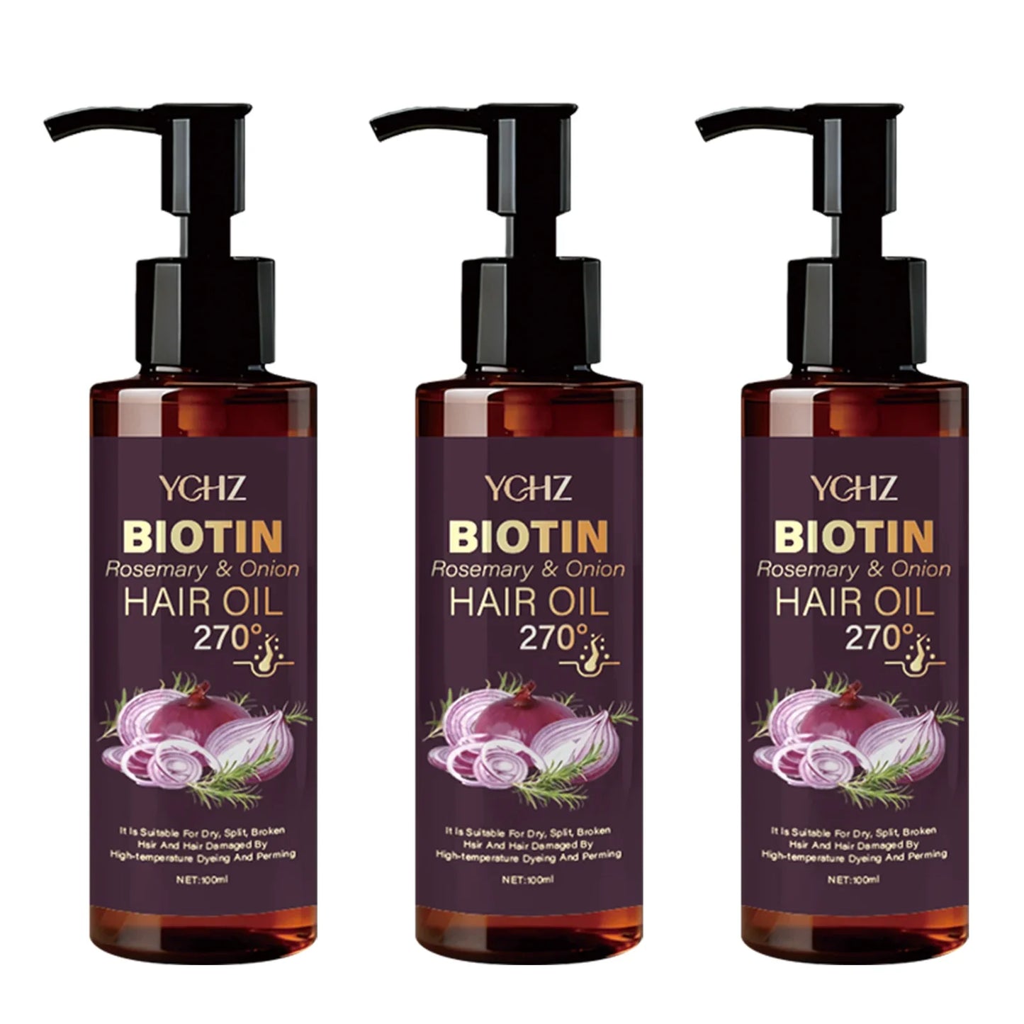 Biotin Hair Oil with Rosemary & Onion – Smooth Silky Hair