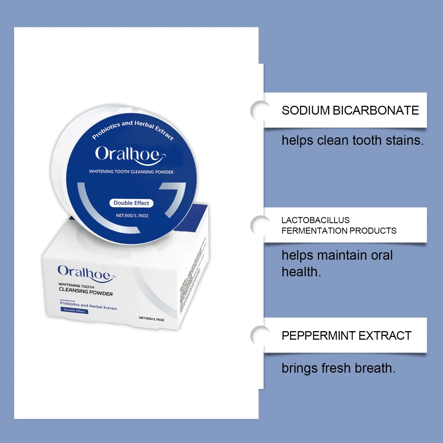 Oralhoe Probiotic Tooth Whitening Powder | Stain & Enamel Repair