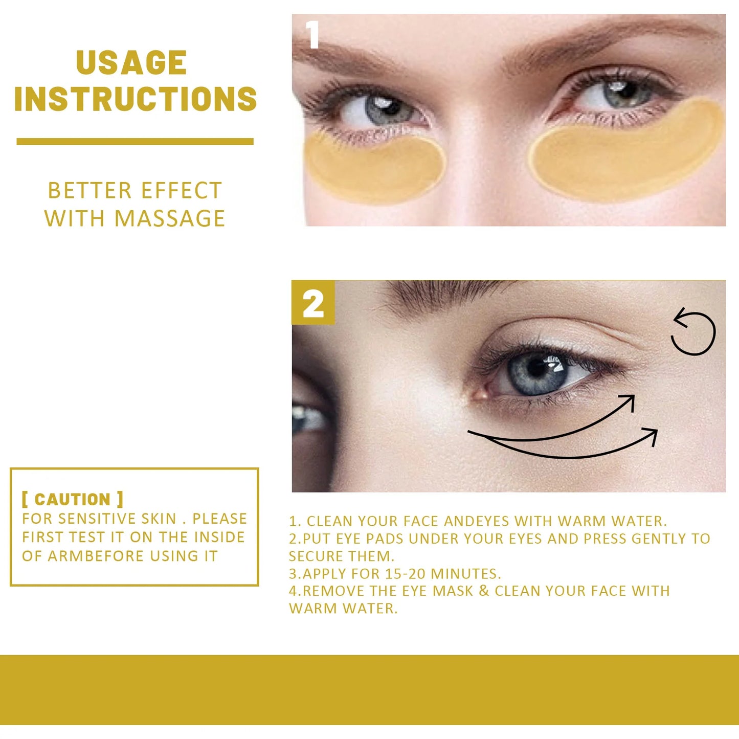 24K Gold Under Eye Mask – Dark Circles & Anti-Aging Patches