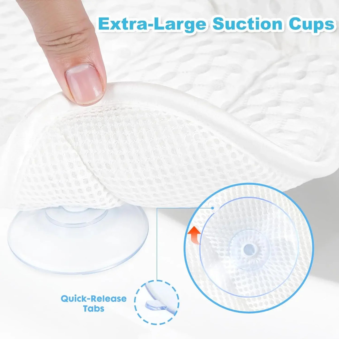 Ergonomic Bathtub Pillow for Head Neck Back Support, Soft Washable Spa Cushion with Suction Cups Peaceful Pleasures Health and Wellness