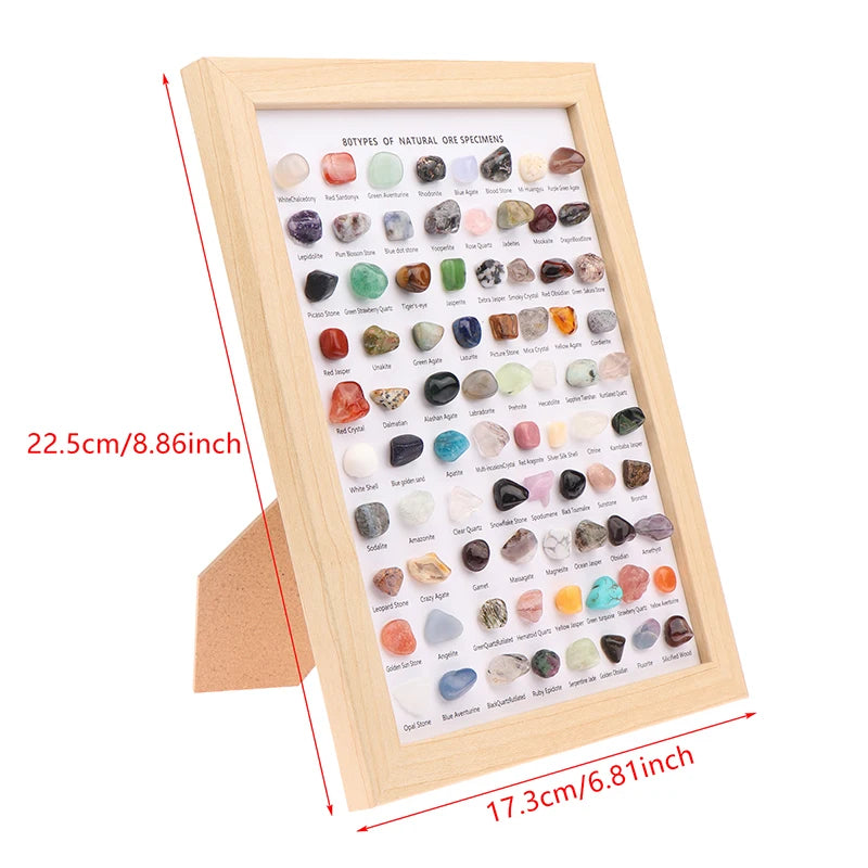 80-Piece Natural Mineral Specimen Set | Crystal Agate Collection