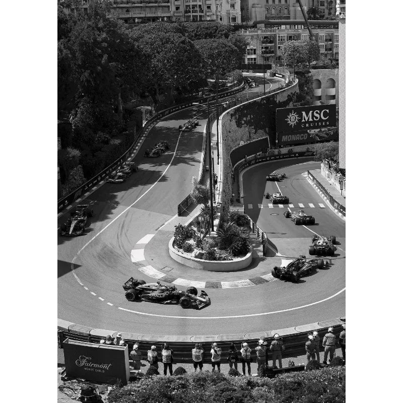 Black and White Famous Racing Sports Car Racer Photography Poster Printed Canvas Painting Wall Art Pictures Home Decor Gift Peaceful Pleasures Health and Wellness 12 20x30cm Unframed