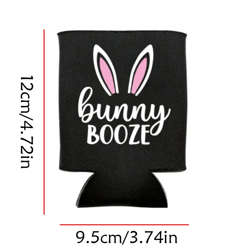 4-Pack Bunny Ear Can Coolers – Easter Basket Stuffers & Party Can Cooler Set Peaceful Pleasures Health and Wellness black 4pcs 9.5x12cm