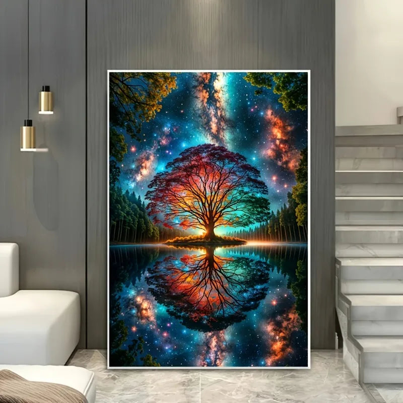 Tree of Life Abstract Canvas Wall Art Print | Geometric Unframed Canvas Wall Art Peaceful Pleasures Health and Wellness