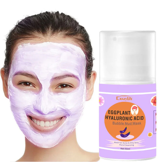 Eggplant Solid Cleansing Mask Smear Type Mud Film Deep Cleansing Face Skin Oil Control Moisturize Shrink Pores Beauty Skin Care Peaceful Pleasures Health and Wellness Default Title