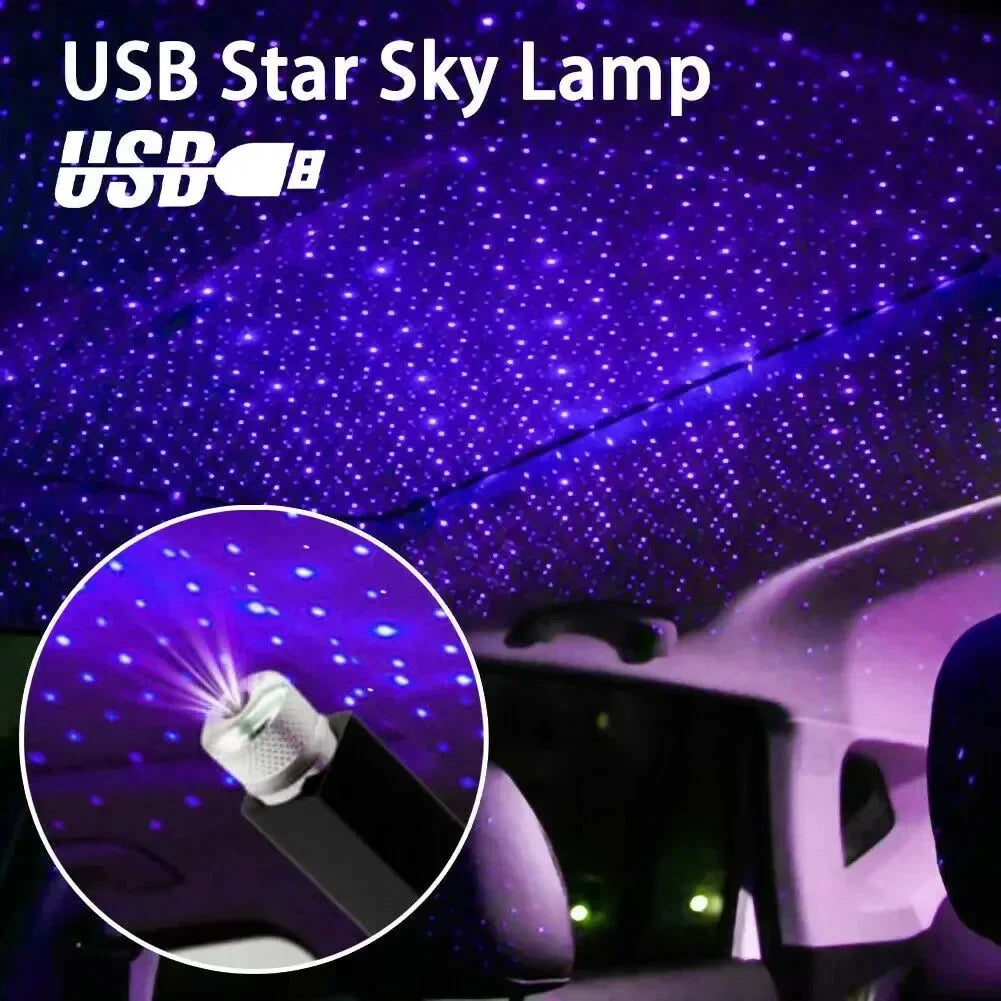 USB LED Galaxy Star Projector Night Light – Car & Room Decor