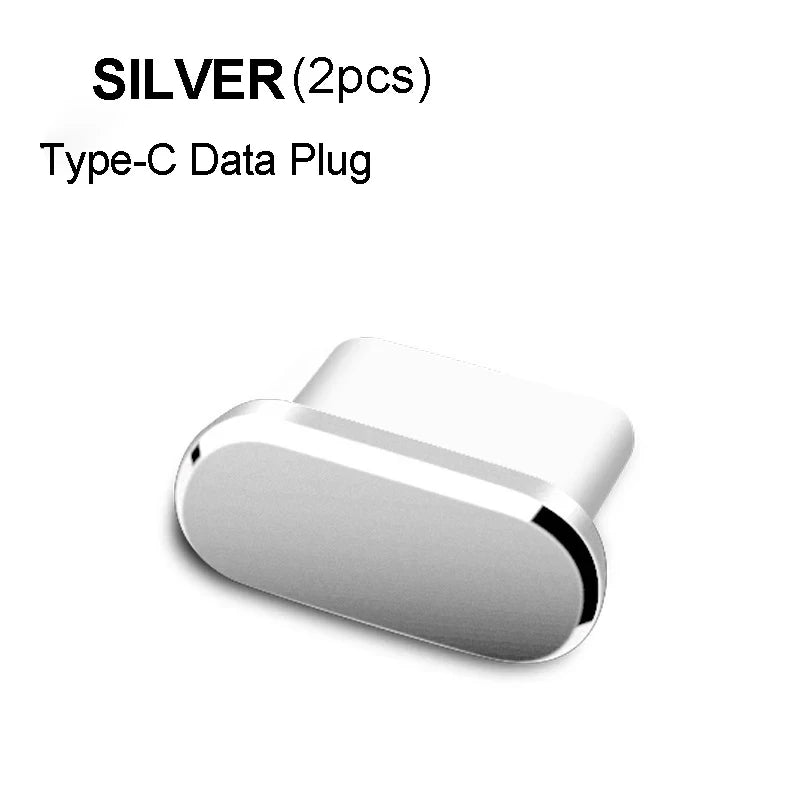 Metal Type-C Dust Plug USB Port Protector Cap – 2 Pack