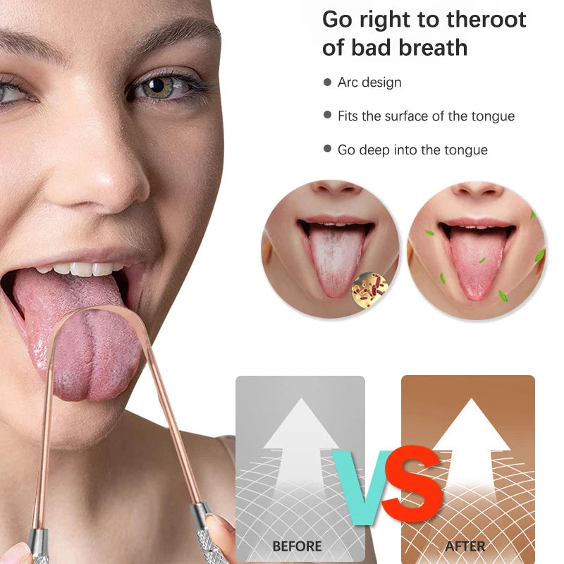1PCS Copper Tongue Scraper Oral Tongue Cleaner Brush Tongue Toothbrush Oral Hygiene High Quality Tounge Scraper Peaceful Pleasures Health and Wellness