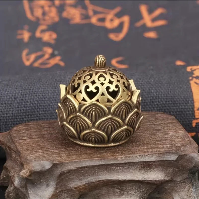 Hollow Lotus Incense Burner | Stainless Steel Tea Table Decor