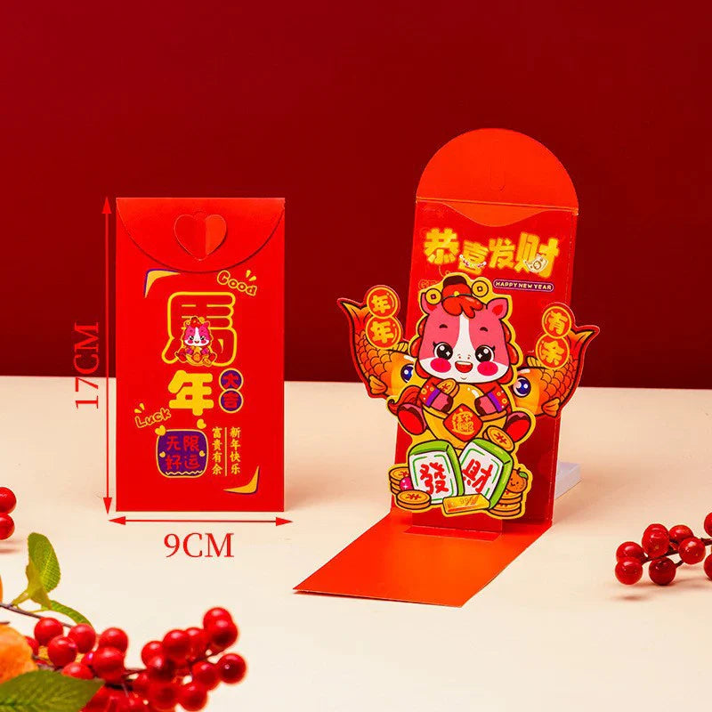 2026 Year of Horse Red Envelopes – 3D Hongbao Lucky Pockets
