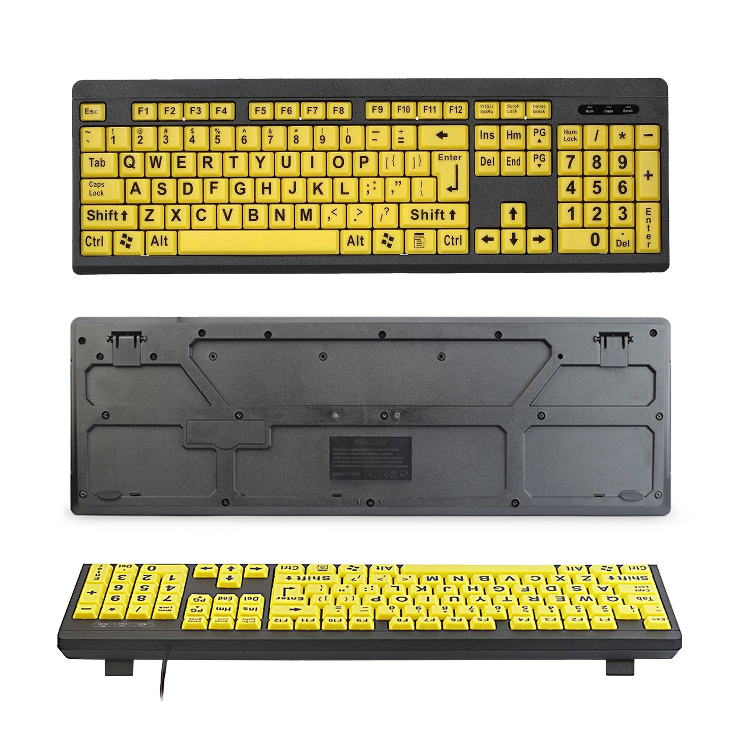 Arealer Large Print USB Keyboard – 104 Keys Low Vision Seniors