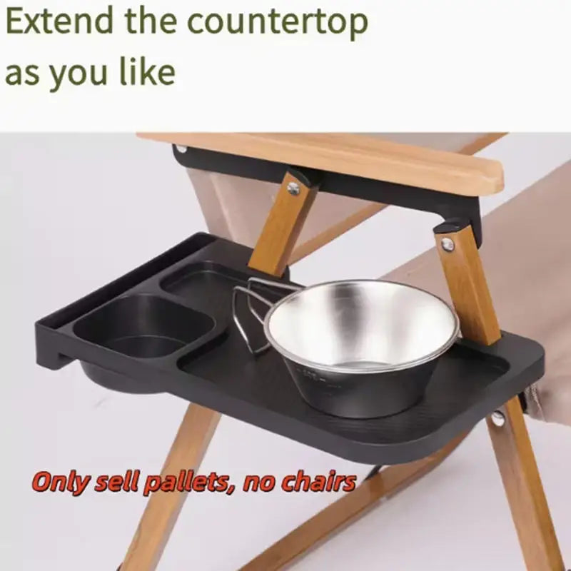 Universal Folding Camping Chair Side Tray Cup Holder for Outdoor Recliner Storage Organizer Portable Picnic Beach Accessory Peaceful Pleasures Health and Wellness