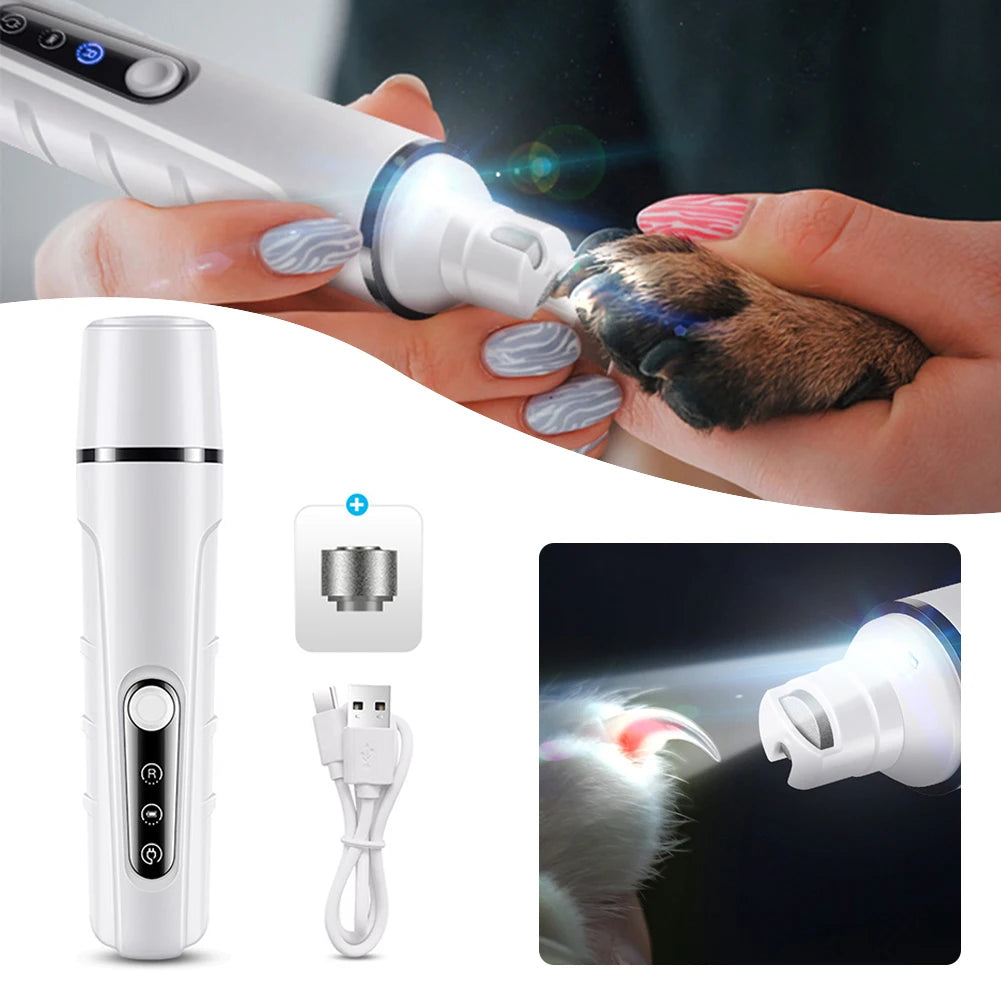 High Power Bass Led Light Professional Pet Electric Nail Grinder Dog Cat Nail Clippers Animal Trimmer Pet Paw Grooming Care Tool Peaceful Pleasures Health and Wellness