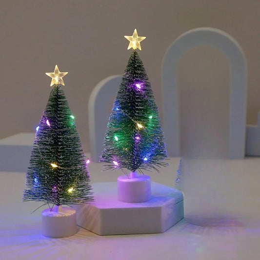 Colorful LED Pine Tree Night Light | Holiday Bedroom Decor LED Atmosphere Light Peaceful Pleasures Health and Wellness