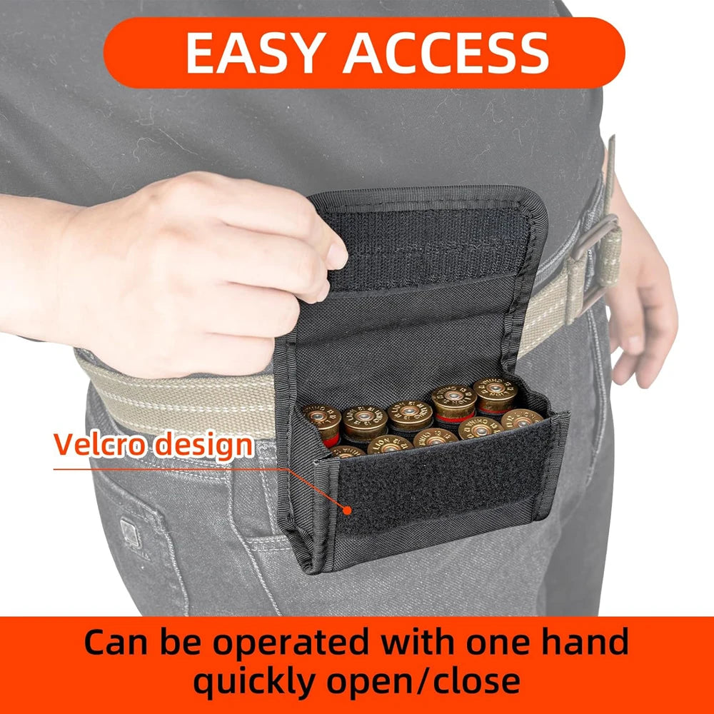 Molle Mounted Shotgun Shell Carrier, 10-Round Capacity Cartridge Holder, Universal 12 Gauge 20G Hunting Shotshell Reload Pouch Peaceful Pleasures Health and Wellness