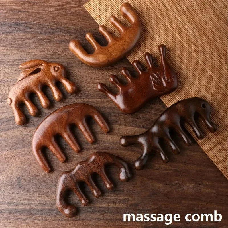 Wooden Scalp Massage Comb | Hair & Scalp Stimulating Tool Scalp Massage Comb Peaceful Pleasures Health and Wellness