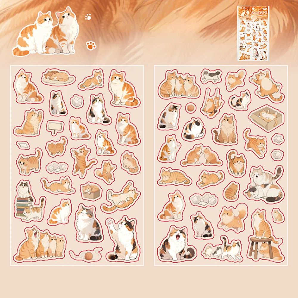 Pet Stickers Cute Cat Life Theme Landscape Decoration Booklet