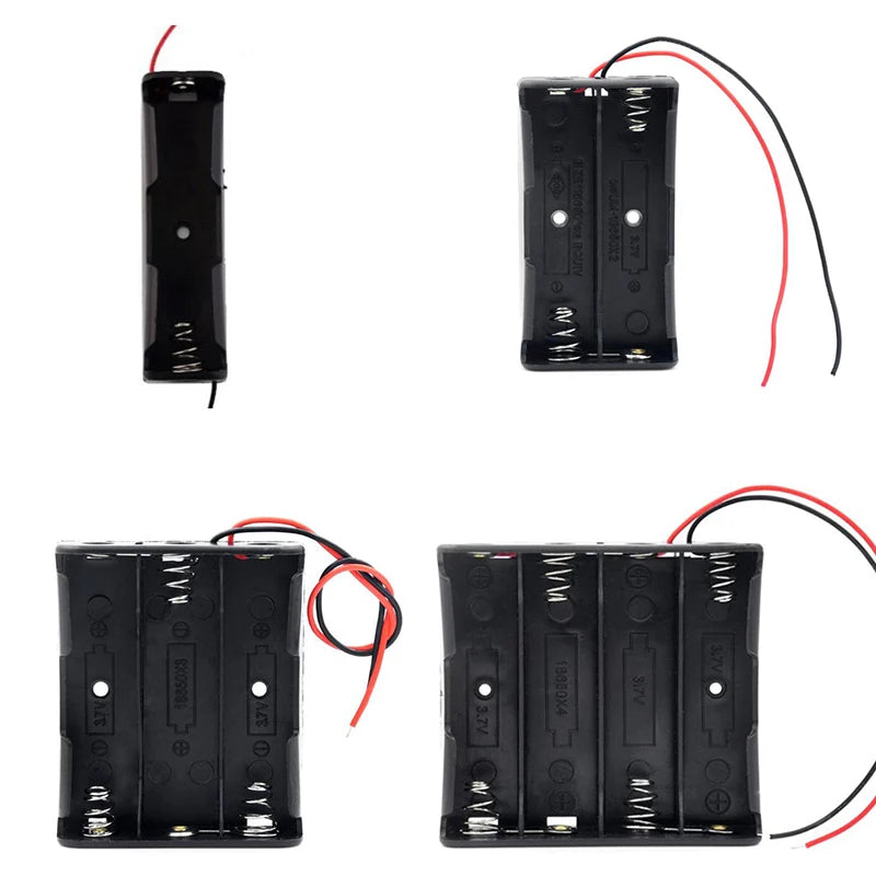 New Plastic 18650 Battery Storage Box Case 1 2 3 4 Slot Way DIY Batteries Clip Holder Container With Wire Lead For 18650 Battery Peaceful Pleasures Health and Wellness