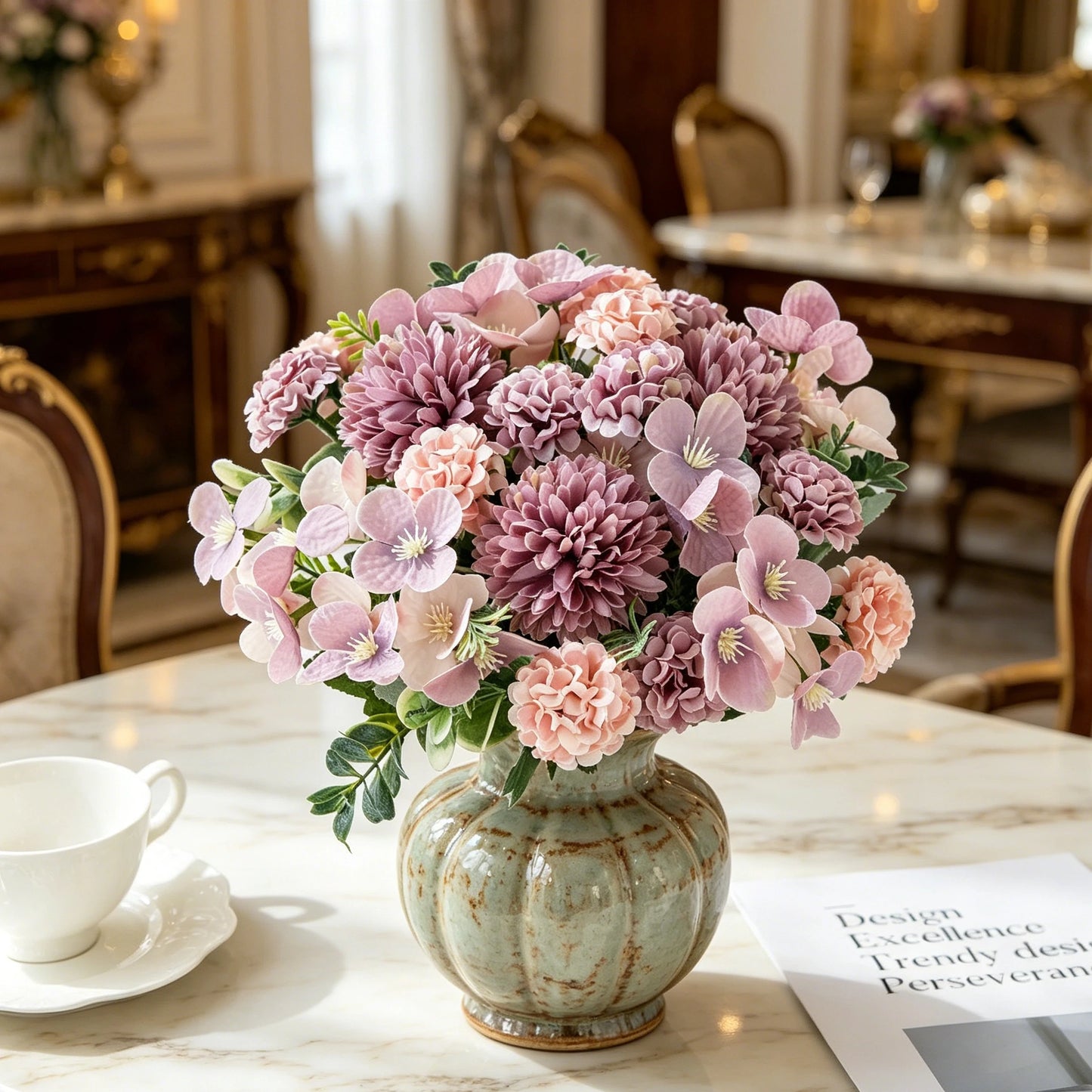 Artificial Silk Chrysanthemum Hydrangea Bouquet | Wedding & Home