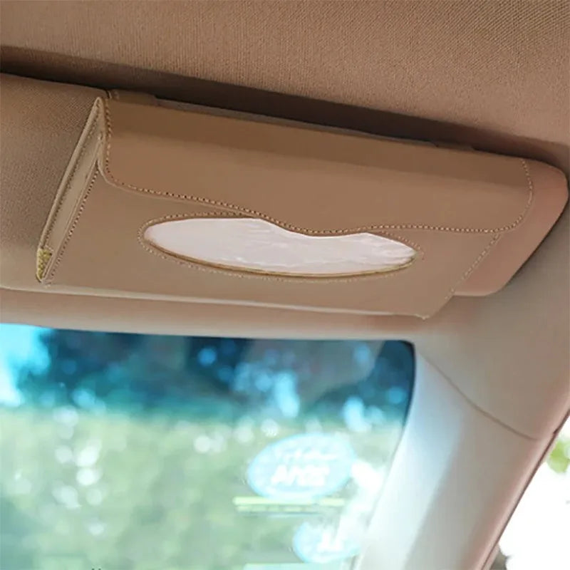 1 Piece Car hanging sunroof sunshade tissue box car tissue box car hanging tissue box creative auto supplies Peaceful Pleasures Health and Wellness Beige