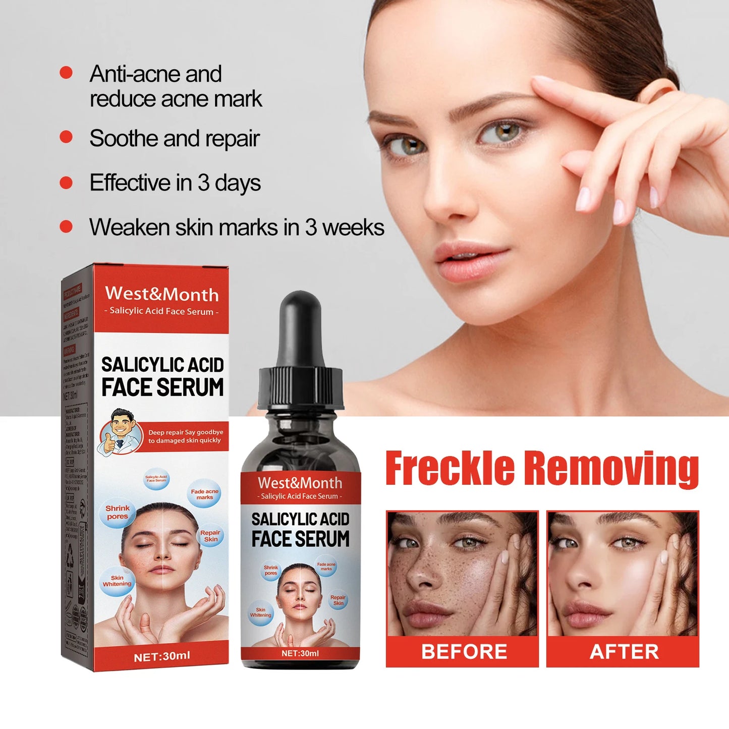 Salicylic Acid & Niacinamide Face Serum | Pores, Brightening 30ml