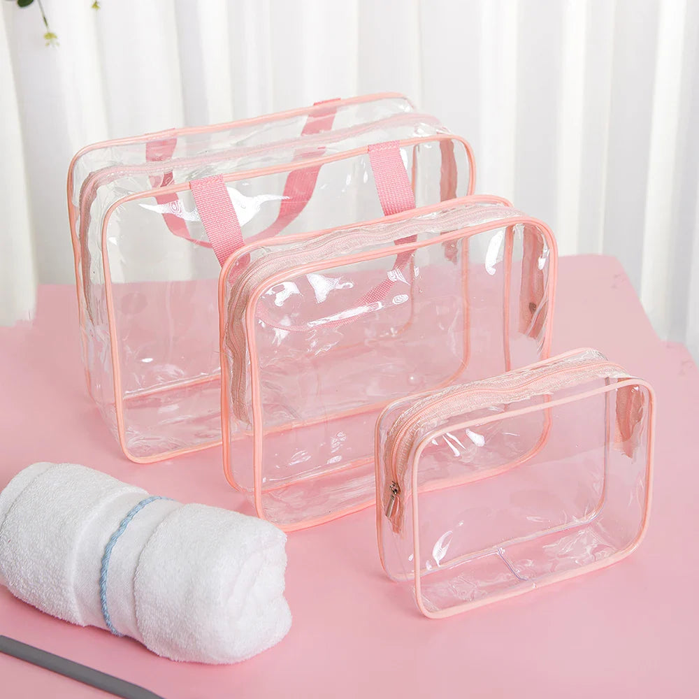 Transparent PVC Makeup Bag – Waterproof Travel Organizer