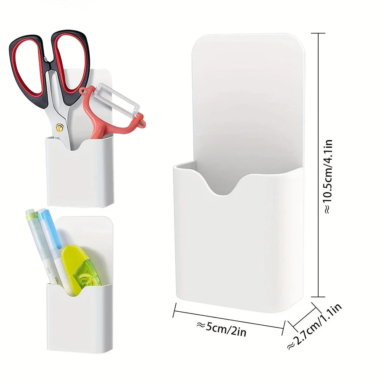 2-Pack Magnetic Holder Organizer 3 Pens Markers Chalk Wall-mounted
