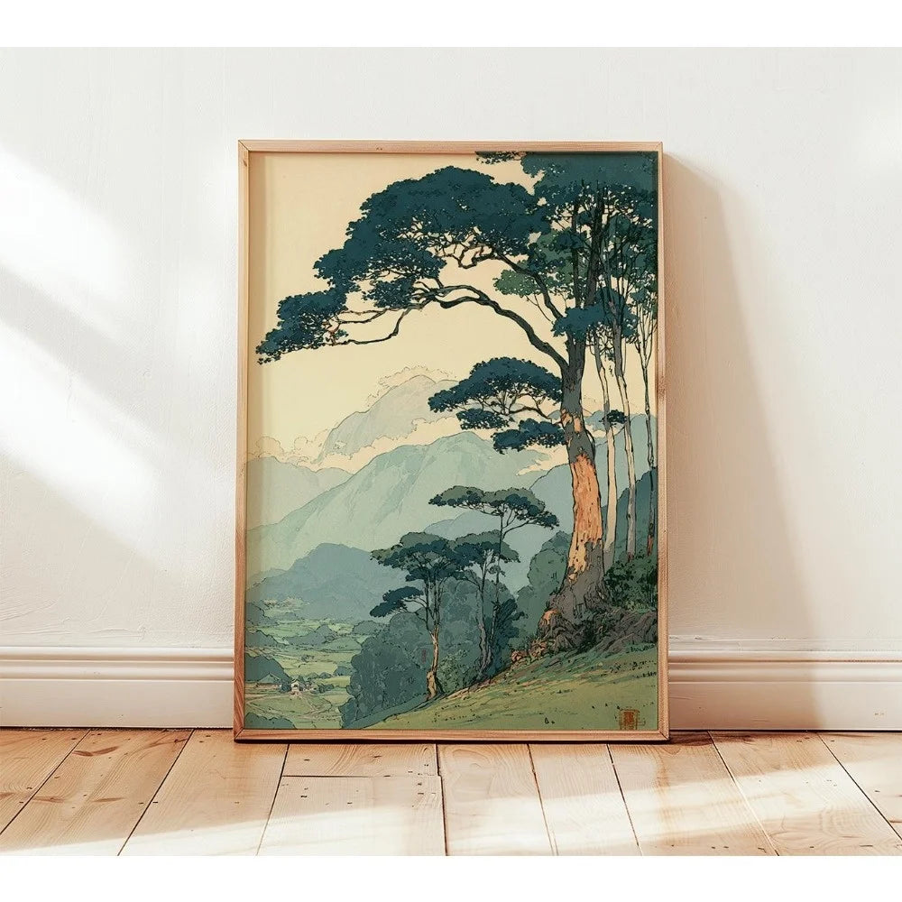 Japanese Tree Art Canvas Printing Japanese Home Decoration Digital Download Living Room Bedroom Wall Art Decoration Gift Poster Peaceful Pleasures Health and Wellness DA5593 40x50cm