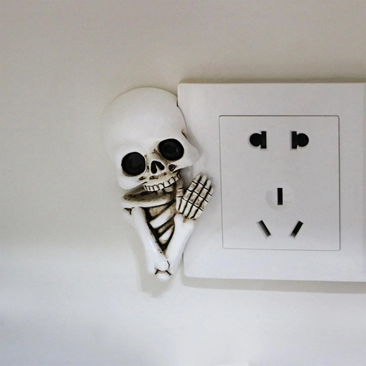 Halloween Skeleton Wall Socket Decor | Resin Skull Stickers 2 Pc