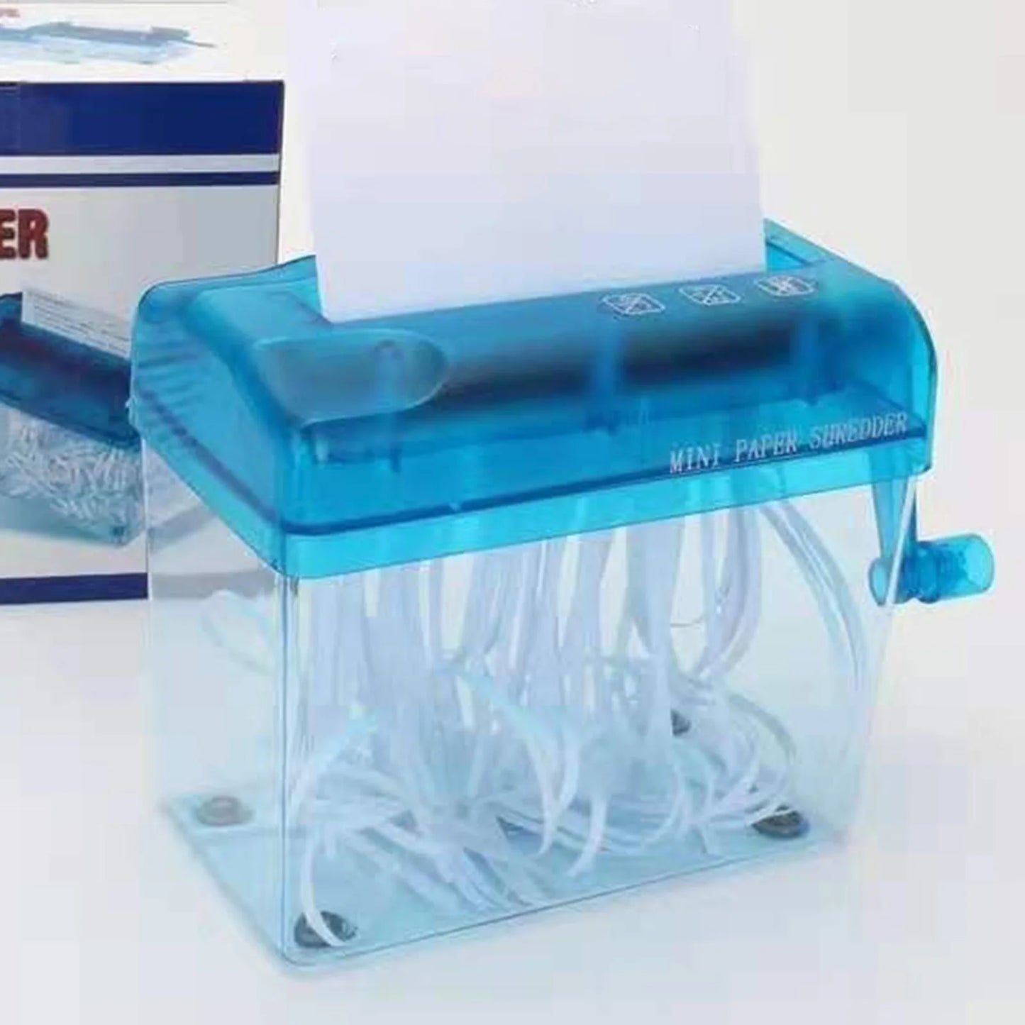 Portable Manual Paper Shredder Easy to Use with Transparent Plastic Window Bin Suitable for Home Office Shelf Peaceful Pleasures Health and Wellness