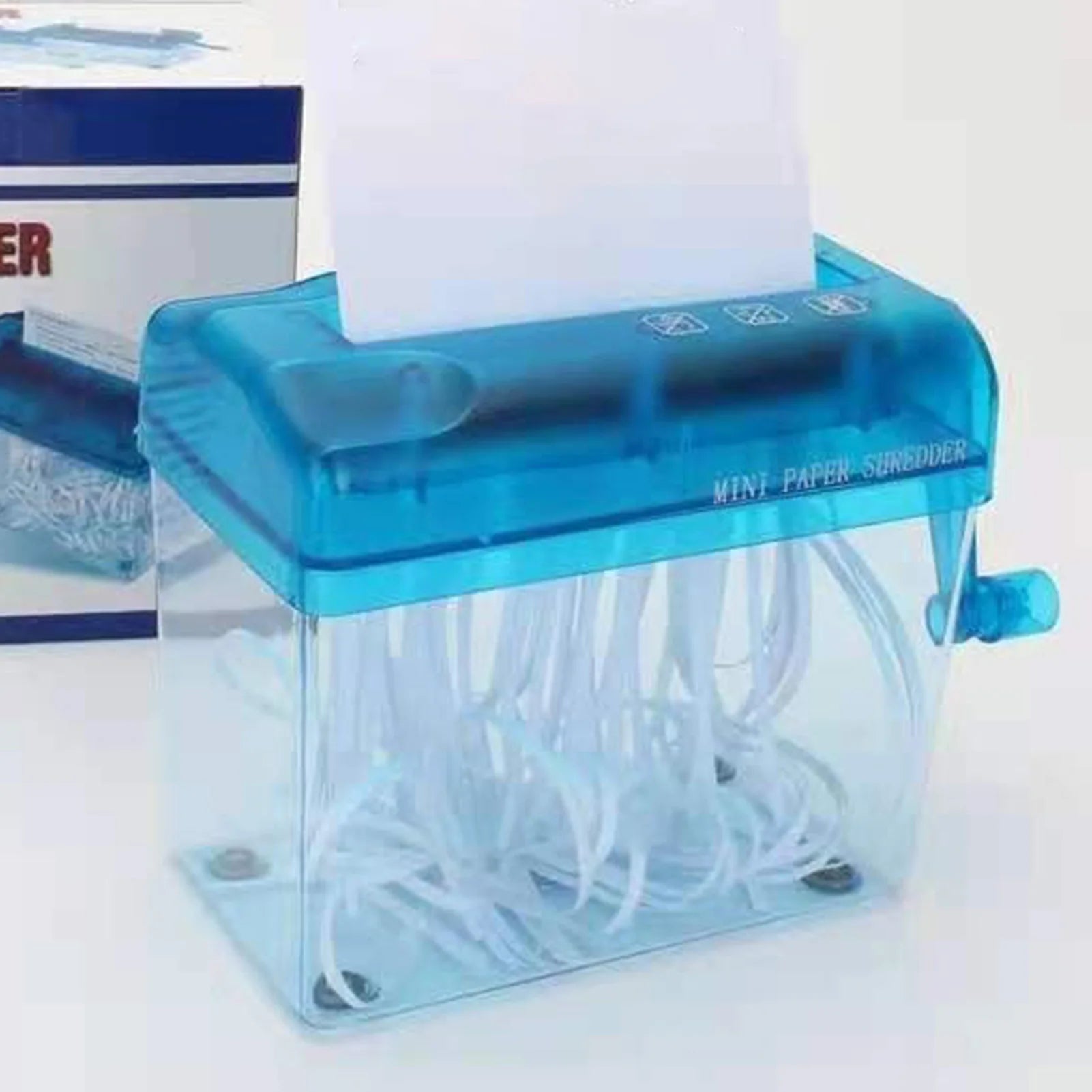Portable Manual Paper Shredder Easy to Use with Transparent Plastic Window Bin Suitable for Home Office Shelf Peaceful Pleasures Health and Wellness