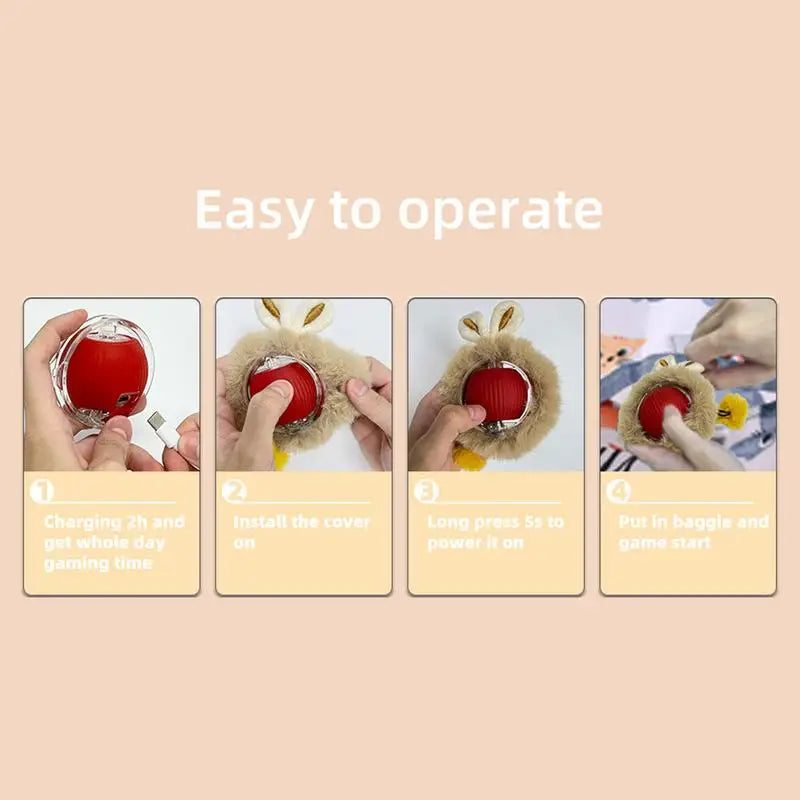 Electric Cat Toy Fast Rolling Ball In Play Mat Smart Electric Kitten Toy Rechargeable Indoor Cats Active Toy Hide And Seek Game Peaceful Pleasures Health and Wellness