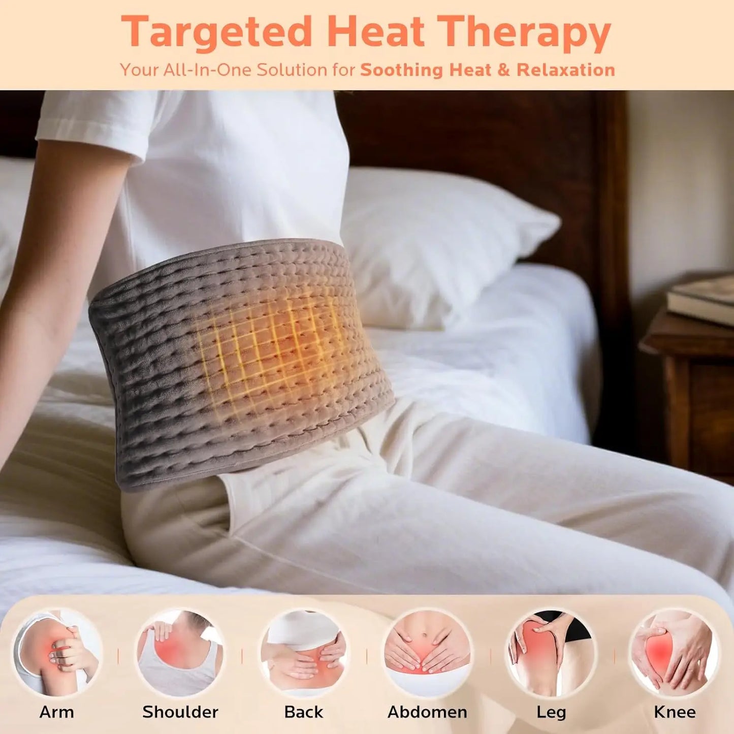 Back Heating Support Belt Heated Waist Brace With Adjustable Temperature Warm Back Belt Abdomen Warmer Lumbar Support Pad Peaceful Pleasures Health and Wellness